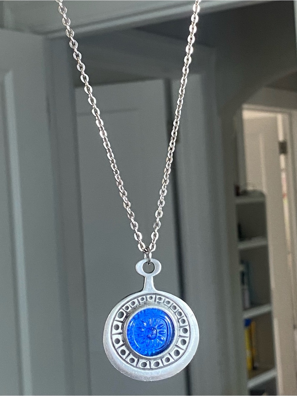 R TENNESMED SWEDEN vintage pewter celestial pendant necklace
